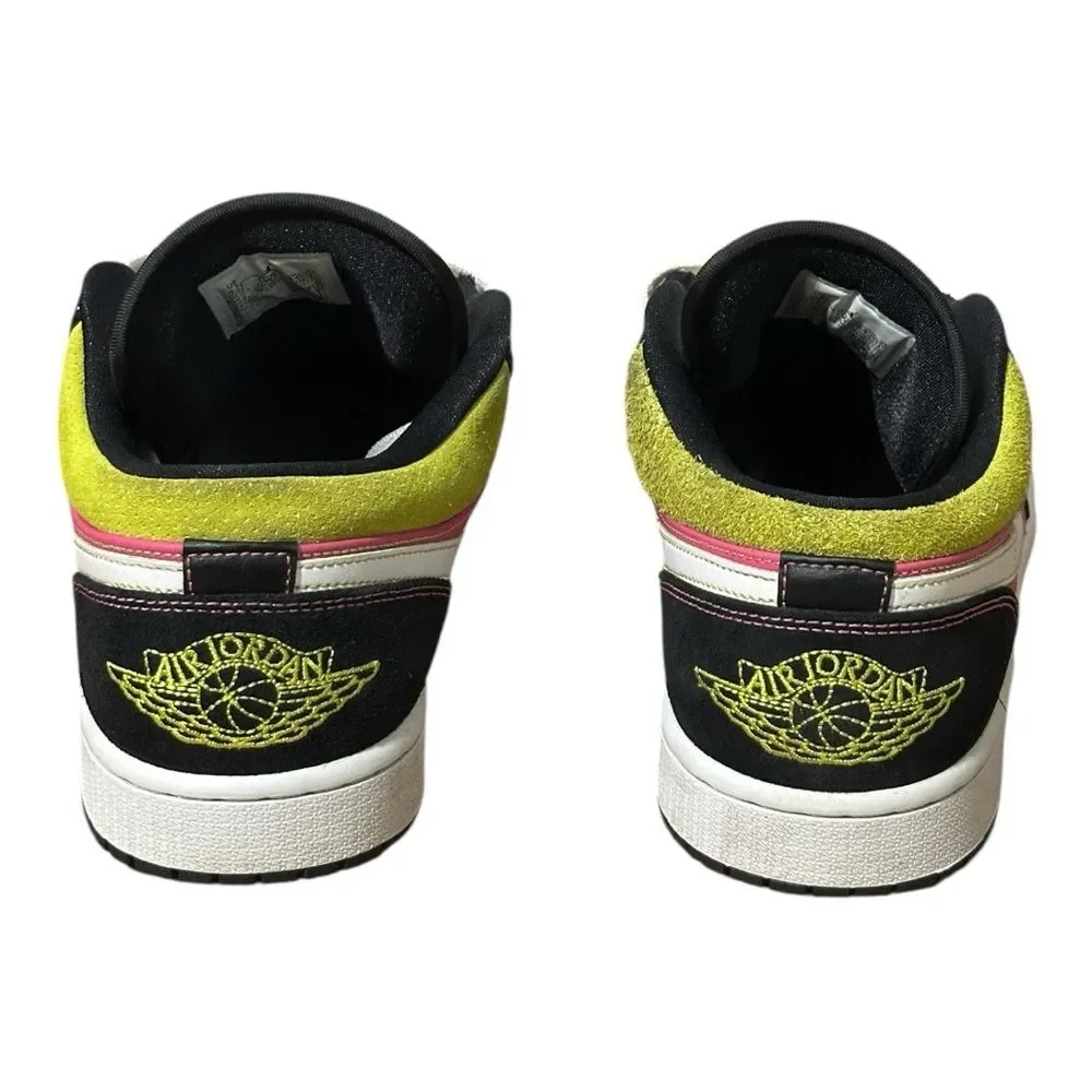Air Jordan 1 Low Mens Spray Paint Green/Pink/Black Sneakers